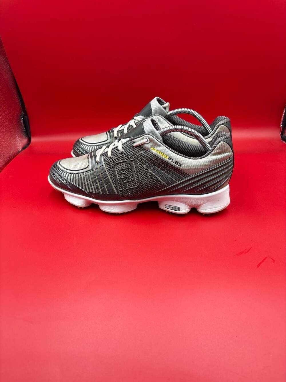 FootJoy FJ HyperFlex FTF 2.0 Silver Grey Mesh Spiked Golf Shoes 51036 Men's Size